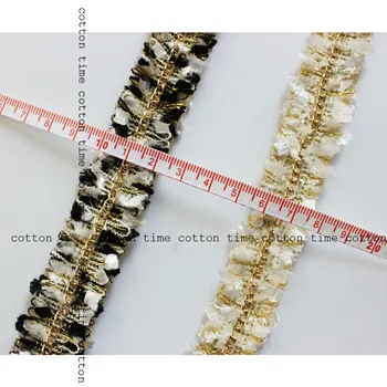 4yards Frynsede Kæde Kvast Sy Tilbehør 2,2 cm bredde Golden sort gjord deco-trim håndlavede materialer tøj accesory