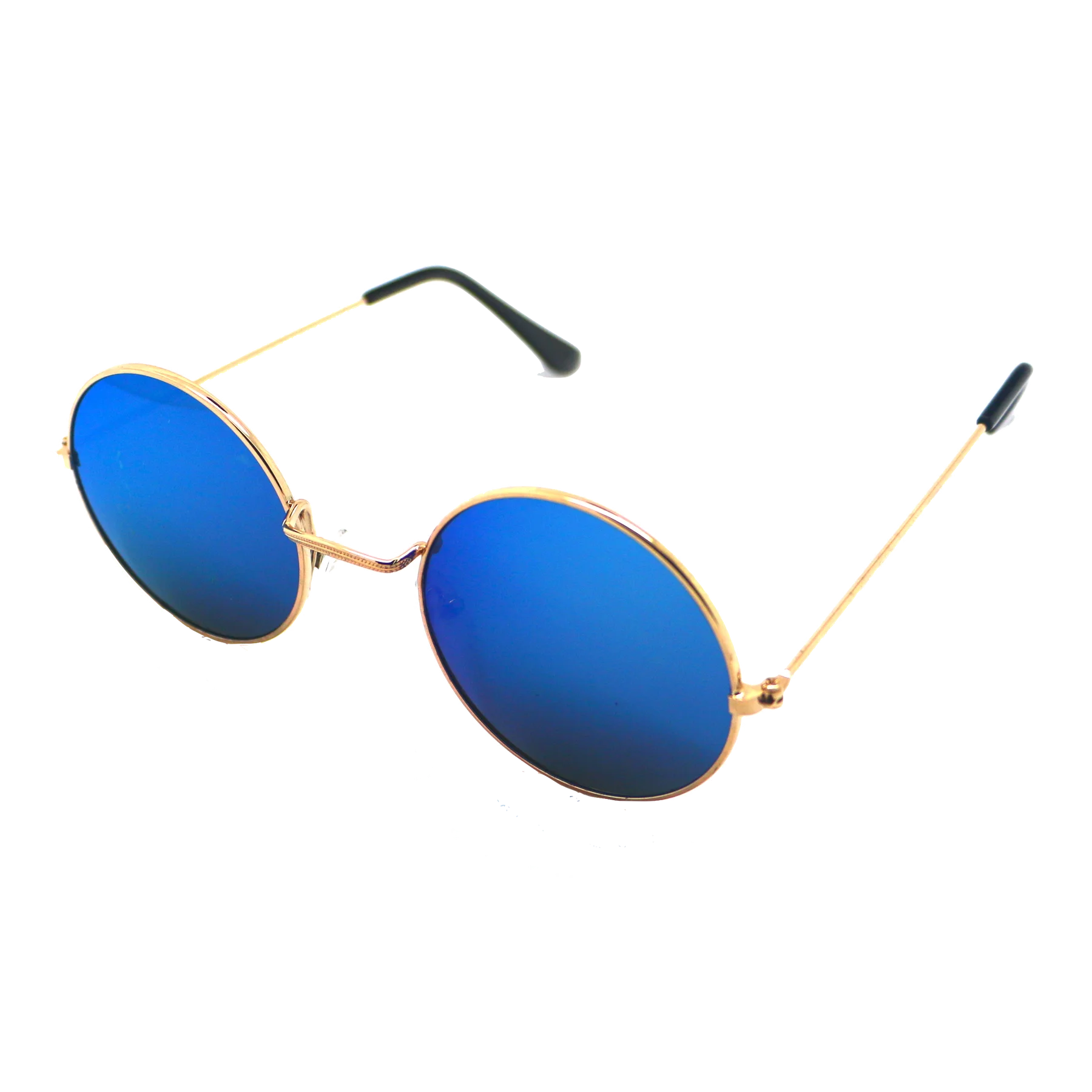 Solbriller Hippie-Retro Runde Mand Kvinde UV 400 Spejl Blå
