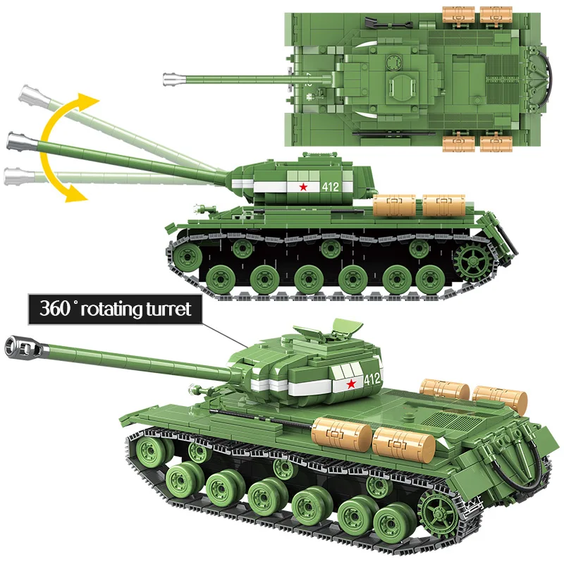 1068 PC ' Militære Sovjetiske Rusland ER-2M Tunge Tank byggesten Kompatibel tank Byen WW2 Soldat Politiet Våben Mursten Legetøj