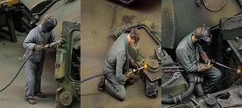 1/35 gamle repaires Mekaniker woker omfatter 3 （INGEN TANK ） Harpiks figur Model kits Miniature gk Unassembly Umalet