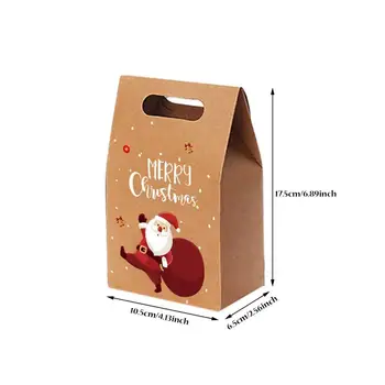 12PCS Christmas Candy Box Glædelig Jul Gave Poser, Emballage Taske Nye År 2021 Børn Favoriserer Taske Noel Indretning