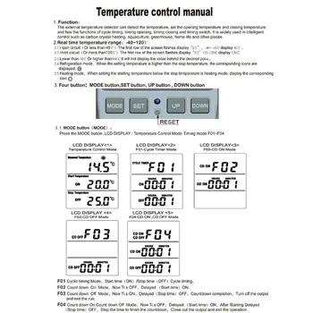 16A 110V-230V Multi-Funktion Termostat Digital temperaturregulator Stikkontakten Timer Switch Sensor Probe Opvarmning Køling