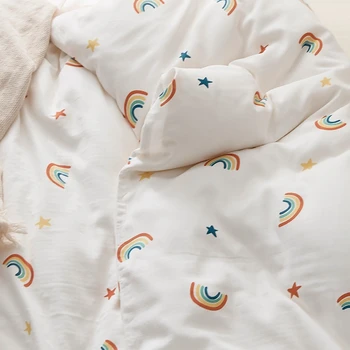 2,5 m Dobbelt Lag Bomuld Stof Trykt Rainbow Baby Bløde Sengetøj Ark Stof