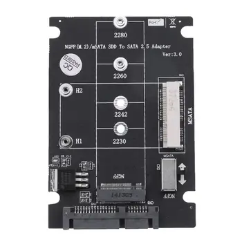 2 i 1 NGFF M. 2 B+M-Tasten Mini-PCI-E eller mSATA SSD med SATA-III-adapterkortet for fuld msata SSD/ 2230/2242/2260/22x80 M2