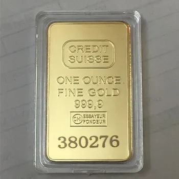 2 pc ' er Ikke magnetiske Kredit badge guldbarrer bar 1 OUNCE reel forgyldt barren badge 50 mm x 28 mm mønter med Forskellige serienummer