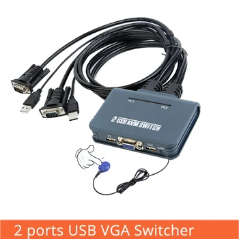 2-Port USB KVM Switch Vga To Til Én Ud af Usb-Mus, Tastatur Deling Enhed Line Maskine, En Multi-Computer Skifte