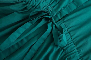 2020 Za Kjole Kvinder Shirt Grøn Midi Kjole Lange ærmer Efteråret Løs Damer Kjoler, som har en elastisk talje Robe Femme