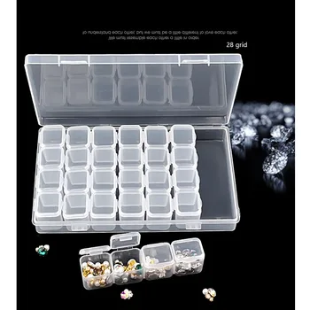 28 Net Tom Nail Art Dekoration Opbevaring Glitter Tilfælde Rhinestone Krystal Perle-Box Tilbehør Container Værktøj
