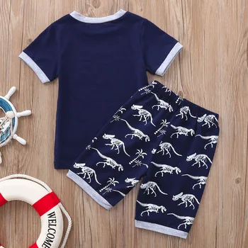 2stk lille Barn Kids Baby Drenge Dinosaur Print-Toppe+Shorts Udstyr, Tøj Sæt, 3 år, pige tøj til børn tøj dreng udstyr
