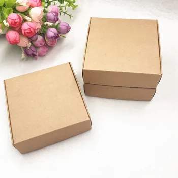 30 stk Kraftpapir gave emballage brugerdefinerede karton papkasse håndlavet sæbe, Smykker, Slik pakker papir box
