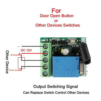 433 Mhz Fjernbetjening QIACHIP 433Mhz Universal Trådløs Fjernbetjening Switch DC 12V 1CH Relæ Modtager Modul RF-Sender