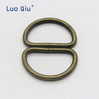 (50 stk./masse) Luo Qiu Bronze-25mm D-ring metal spænder Beklædningsgenstand Tilbehør tasker spænde Bagage hardware materialer
