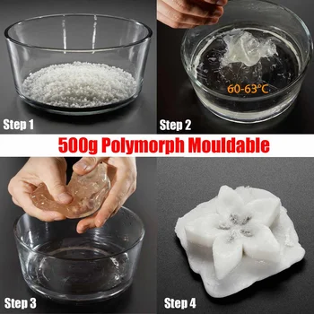 500g Polymorfe Formbare plastikperler DIY Termoplastisk PCL Plasticmake DIY Håndværk Håndlavede materialer Polymorfe Pellet