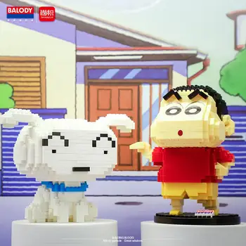573pcs+ Japan Crayon Shin-Chan er Dog Micro Mursten Tegneserie Hund Mini-byggeklodser Lille Hvide Tal Legetøj for Børn