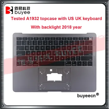 A1932 Originale Nye håndfladestøtten A1932 topcase med OS UK tastatur Med baggrundsbelysning Sølv Grå Guld til Macbook Air 13