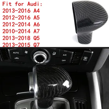 ABS kulfiber Stil For AUDI Q5 Q7 A6 A4 B7 A5 A7 A4L A6L Q5L S6 S7 Bilens Hastighed Gear Shift Hoved Dække Trim Beskyttelse Mærkat