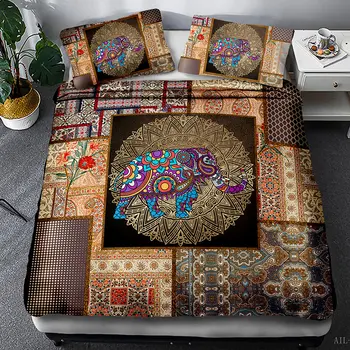 Boheme Bedding Set Luksus Dyne Etniske Mandala Mønster Bed Cover Sæt King Size Dobbelt Trykt Hjem Tekstil-3stk