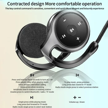 Bone Conduction Trådløse Bluetooth-Headset, Vandtæt Tung Bas Hovedtelefon med Mikrofon Støj Annullering af Hifi-Lyd Hovedtelefoner