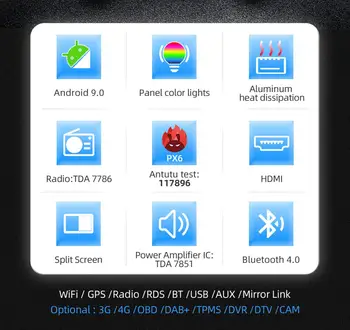 Bosion Car Multimedia afspiller Android 10 GPS 2 Din Autoradio FORD/Focus/Mondeo/S-MAX/C-MAX/Galaxy RAM 4GB ROM 64GB Radio DSP