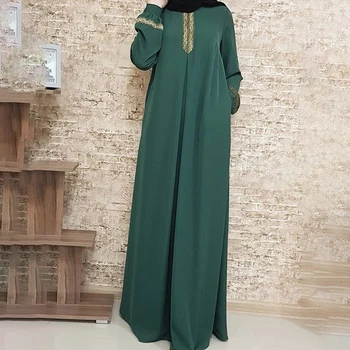Casual Abaya Arabisk Blonder Muslimske Kvinder Kjole Blonder Tyrkiet Islam Bøn Kaftan Marocain Kjoler 2021 Vinter Forår Tøj Vestidos