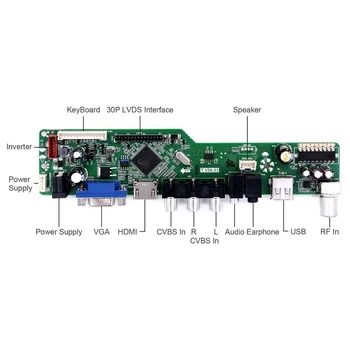Controller Board Kit til LP133WX1-TLA1 TV+HDMI+VGA+AV+USB-LCD LED skærm Driver yrelsen