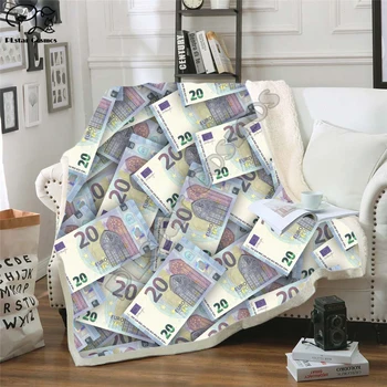 Cool dollars penge 3D printet Sherpa, tæppe, sofa sofa dynen dække rejse-sengetøj eksport velvet plys smide uld tæppe 001