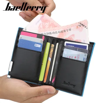Cool Stil Blå Kant Tegnebog Mænd Enkle, Korte Vandrette Wallet Male Ultra-tynd Kreditkort Indehaveren Mænd Slanke Tegnebøger
