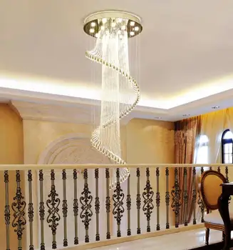Crystal Room Lys K9 Spiral K9 Krystal Lysekrone Europæiske Moderne og Kreative LED Lysekrone Lamp Hotel Villa