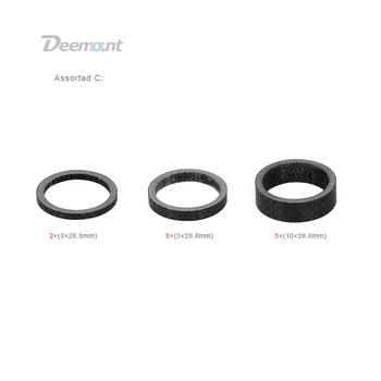 Deemount Blank Cykel Headset Afstandsstykker Gaffel Stamceller Carbon Fiber Skiver 3/5/10/15/20/30mm Ringe til 28,6 mm 1 1/8