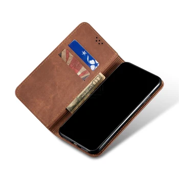 Denim, Læder Tegnebog Tilfælde, Xiaomi MI 10 lite Tilfælde Magnetisk Bog Lukning Flip Cover Til MI 10T 10T Pro Kortholderen Fundas