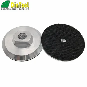 DIATOOL 2pcs 4 tommer Aluminium base tilbage puder til polering slibning diske slibeskive, M14 Gevind 100mm backer pad