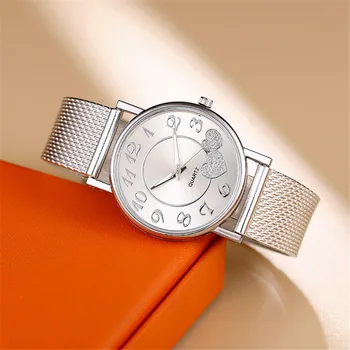 Fashion Kvinder Ure dameur Sølv Hjerte Dial Silikone Maske Bælte armbåndsur Reloj Mujer Montre Femme Kvinders Watch 2020