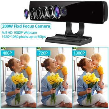 Full HD 1080 Webcam med Mikrofon til Computeren, værdiboks til bærbar Mini WebCamera Roterbar Web-Kamera Anvende til Konference Arbejde videoopkald