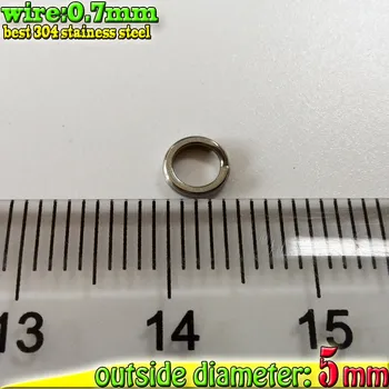 Gratis forsendelse split ringe 0,7 mm*5 mm 50stk den høje kvalitet 304 rustfrit stål Styrke hårdhed