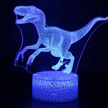 Hongcui Natten LED-Lys Dinosaur 3D-lampe Søde Legetøj Gift 7 Farver Tegnefilm Lampe Til Børn, børneværelset