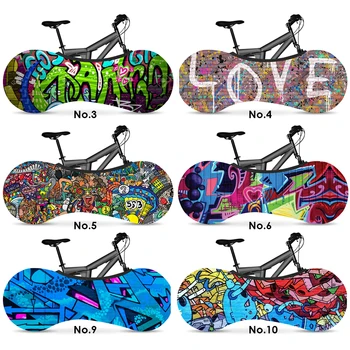HSSEE graffiti-serien elastisk cykel indendørs støv cover elastisk stof cykel dæk dække 700c 26