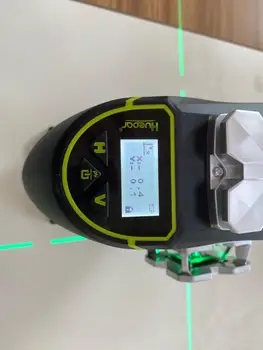 Huepar Osram S03DG med Hård bæretaske,Bluetooth-Funktion&Udendørs Puls Mode 3D-Grøn Stråle linelaserlevel,12 Line Laser-Niveau