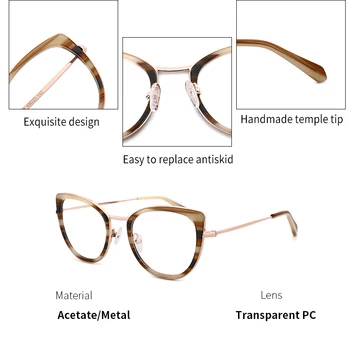 KANSEPT Kvinder Briller Frame Mode Optiske Recept Cat Eye briller Ramme for Kvinder Nærsynethed Briller af Høj Kvalitet MS8121