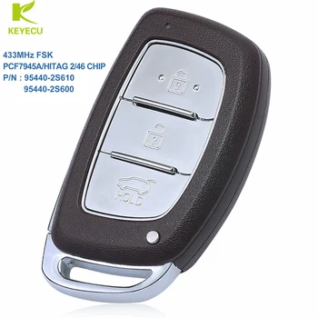 KEYECU Udskiftning Ny Smart Fjernbetjening key Fob 3Button 434MHz PCF7953/ID46 Chip for Hyundai Tucson iX35 2013-P/N: 95440-2S610