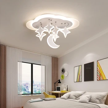 Kreative Stjernede Moon Pendel Moderne LED lysekrone til soveværelset, børneværelset lys børneværelse Loft led lysekrone
