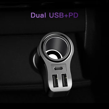 KUULAA Dobbelt USB Bil Oplader med Digital Visning Cigarettænder 3.1 En Hurtig Opladning Adapter Oplader Til Xiaomi iPhone PD Bil Afgift