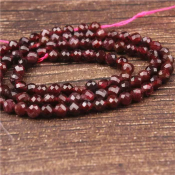 LanLi 2/3/4mm rød granat små perler, mode smykker interval løse perler DIY armbånd, halskæde, øreringe og tilbehør