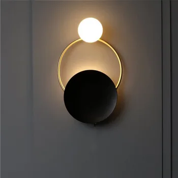 Loft Kobber Ring LED væglampe Soveværelse Sengen Stue Asle Sconce Dekoration Lys Armatur Overflade Mount110-240V