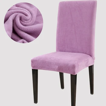 Lækkert ensfarvet stol dække spandex for spisestue elastisk materiale Moderne Slipcovers Møbler Dække Køkken Bryllup banket
