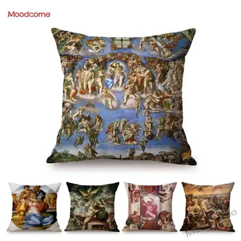 Michelangelo Italienske Renæssance Første Mosebog Den Seneste Dom David Berømte Olie Maleri Kunst Sofa Smide Pudebetræk Pudebetræk