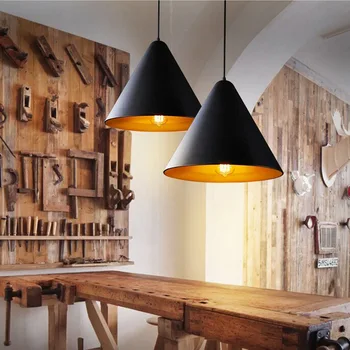 Moderne pendel sort/hvid Retro Droplight Bar Cafe Soveværelse Restaurant Amerikansk Country Stil Hængende Lampe