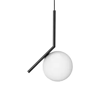 Moderne Sølv Sort Pendel Lampe Nordiske Loft Beklædning, Dekoration Glas Kugle-Lampe til stuen, Soveværelse og Spisestue