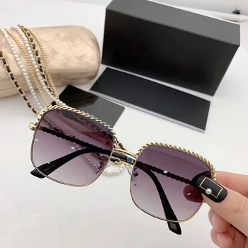 MS Nye 2020-Pladsen Kvinder Solbriller kvindelige kæde stribe Mode briller