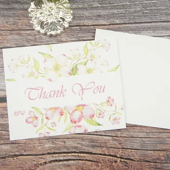 Multi-bruger 50stk Mini tak foråret Fersken Fersken blomstre kort, Scrapbooking fest invitation DIY besked gavekort lykønskningskort