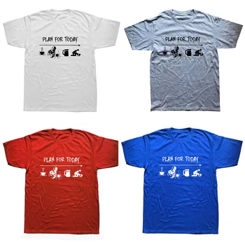 Mænd Plan for i Dag Og Svejser Øl Sex T-Shirts Sjove Evolution-Gave til Svejser Bomuld Tøj Awesome T-shirt